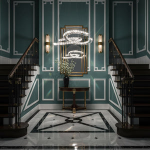 Modern Crystal Double C Chandelier