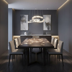 Modern Crystal Double C Chandelier