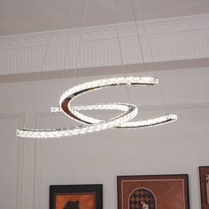 Modern Crystal Double C Chandelier