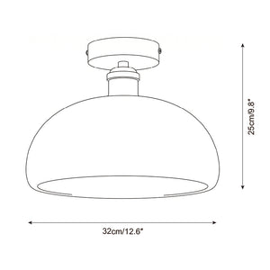 Moss Glow Alabaster Semi- Flush Mount