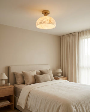 Moss Glow Alabaster Flush Mount