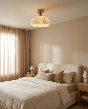 Moss Glow Alabaster Flush Mount