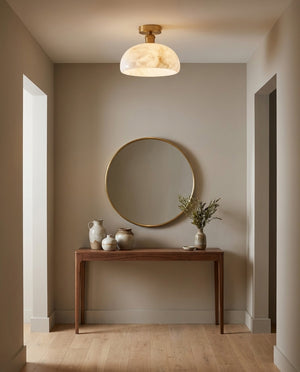 Moss Glow Alabaster Flush Mount