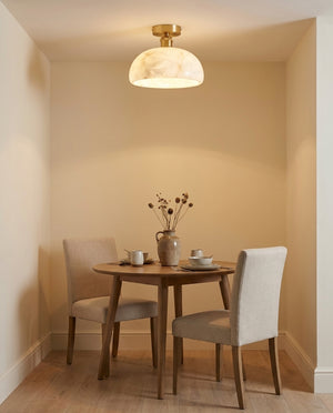 Moss Glow Alabaster Flush Mount