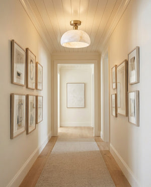 Moss Glow Alabaster Flush Mount