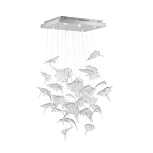 Multicolor Crystal Maple Leaf Chandelier