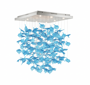 Multicolor Crystal Maple Leaf Chandelier