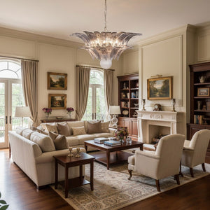 Glass Palmette Transparent Chandelier