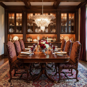 Glass Palmette Transparent Chandelier