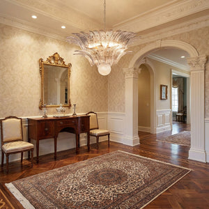 Glass Palmette Transparent Chandelier