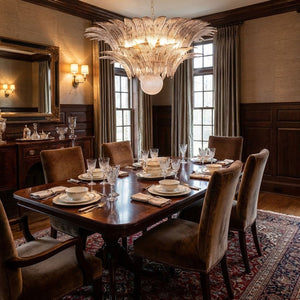 Glass Palmette Transparent Chandelier