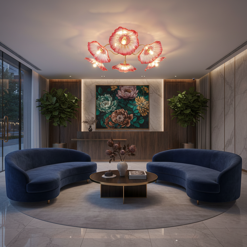 Murano Glass Flowers Ceiling Light