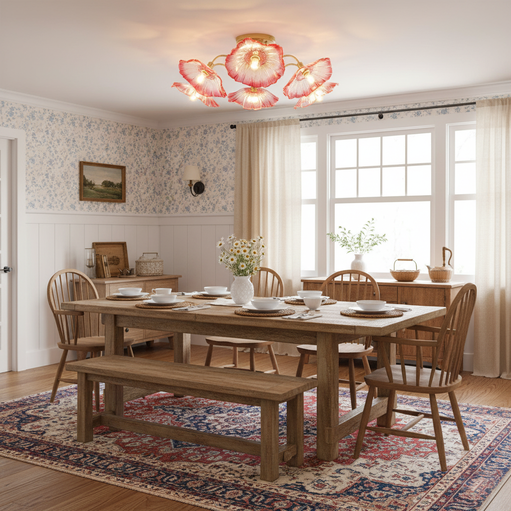 Murano Glass Flowers Ceiling Light