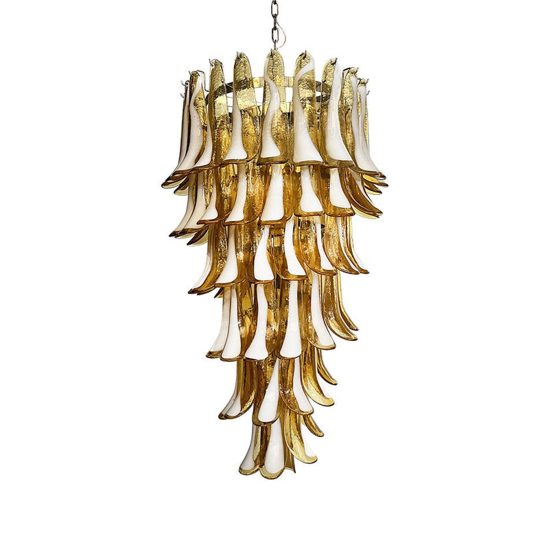 Glass Amber Petals Spiral Chandelier – detail 18