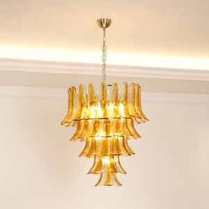 Glass Amber Lily Chandelier