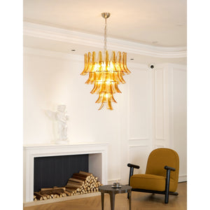 Glass Amber Lily Chandelier