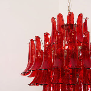 Glass Crimson Cascade Chandelier