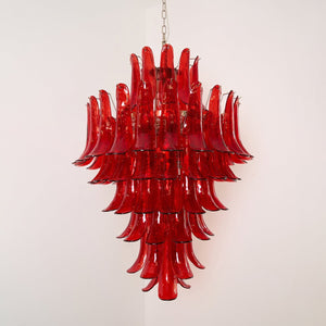 Glass Crimson Cascade Chandelier