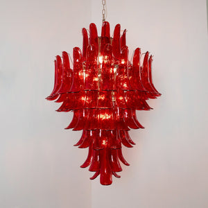 Glass Crimson Cascade Chandelier