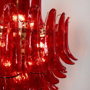 Glass Crimson Cascade Chandelier