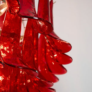 Glass Crimson Cascade Chandelier