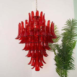 Glass Crimson Cascade Chandelier
