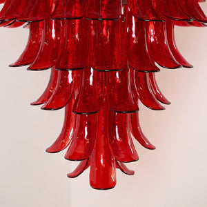 Glass Crimson Cascade Chandelier