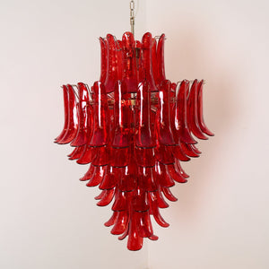 Glass Crimson Cascade Chandelier