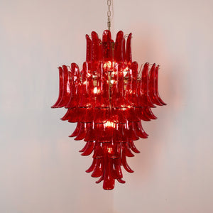 Glass Crimson Cascade Chandelier
