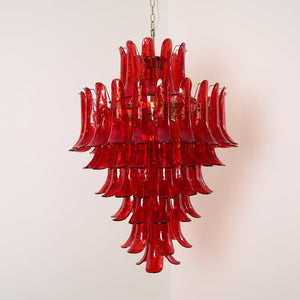 Glass Crimson Cascade Chandelier