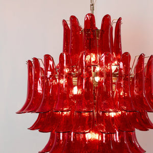 Glass Crimson Cascade Chandelier