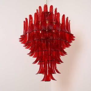 Glass Crimson Cascade Chandelier