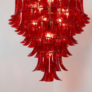 Glass Crimson Cascade Chandelier