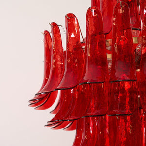 Glass Crimson Cascade Chandelier