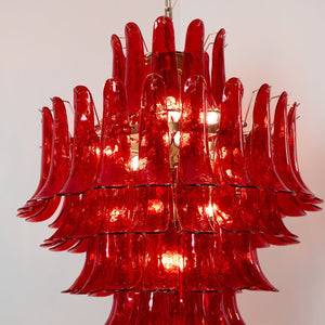 Glass Crimson Cascade Chandelier