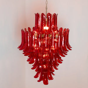Glass Crimson Cascade Chandelier