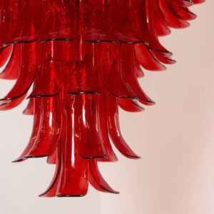 Glass Crimson Cascade Chandelier