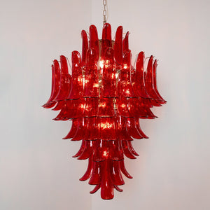 Glass Crimson Cascade Chandelier