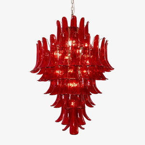 Glass Crimson Cascade Chandelier