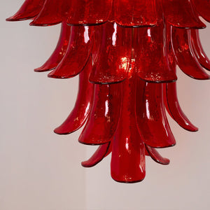 Glass Crimson Cascade Chandelier
