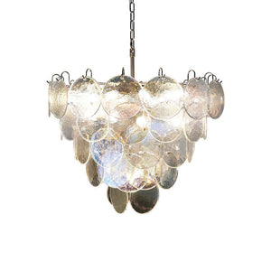 Glass Disc Iridescent Chandelier