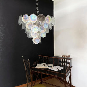 Glass Disc Iridescent Chandelier