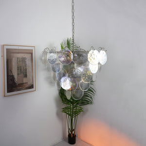 Glass Disc Iridescent Chandelier