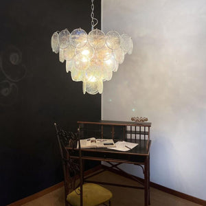 Glass Disc Iridescent Chandelier