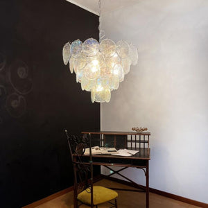 Glass Disc Iridescent Chandelier