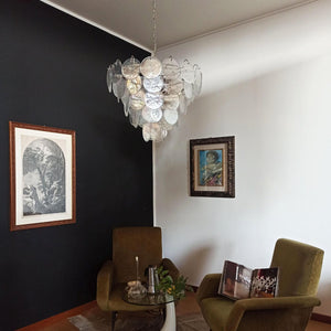 Glass Disc Iridescent Chandelier