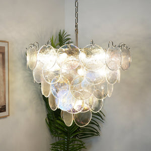 Glass Disc Iridescent Chandelier
