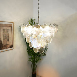 Glass Disc Iridescent Chandelier