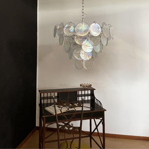Glass Disc Iridescent Chandelier