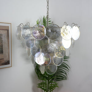 Glass Disc Iridescent Chandelier